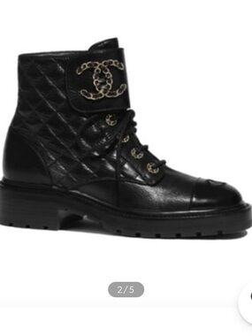 Aldo Black Quilted Lace-Up Ankle Boots with Gold Accent